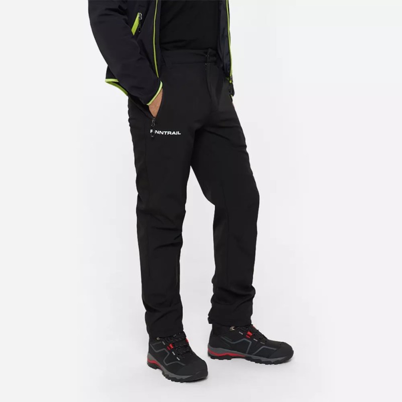 Брюки мужские Finntrail Nitro 4603 Graphite, ткань Софтшелл, черный, размер 58-60 (XXL), 185-195 см