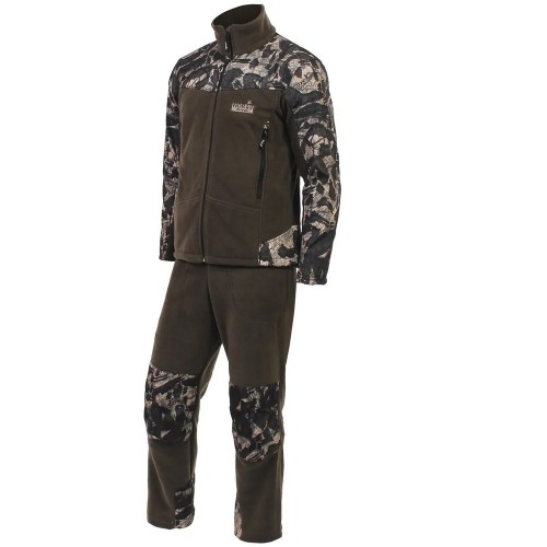 Костюм мужской Norfin Berings Camo Green, флис, зеленый/камуфляж, размер L, 176-182 см