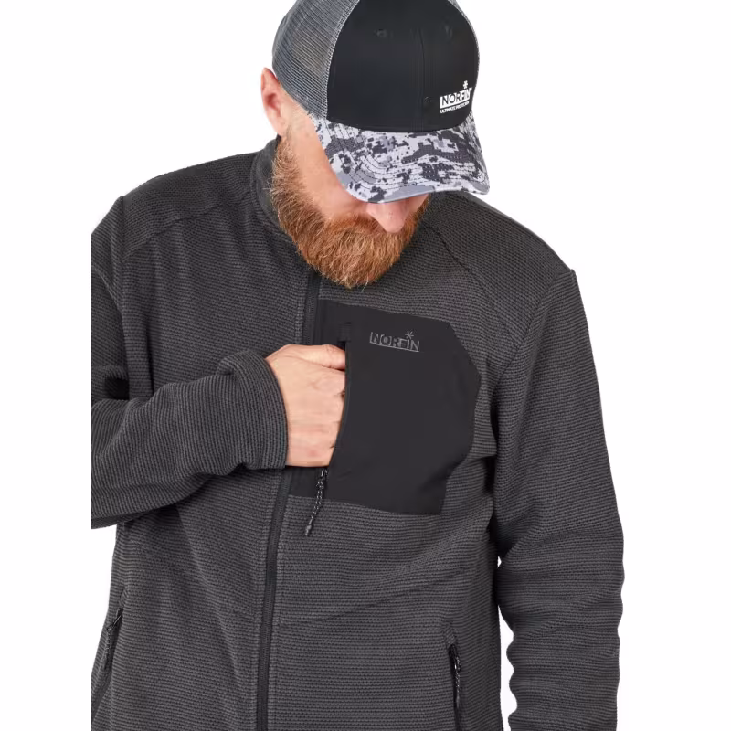 Куртка мужская Norfin Rock, флис, серый, размер M, 172-178 см