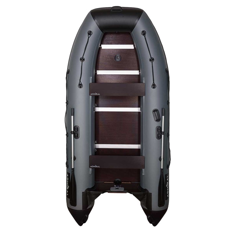 Лодка надувная ПВХ Адмирал  350, пайол фанерный, светло-серый/черный