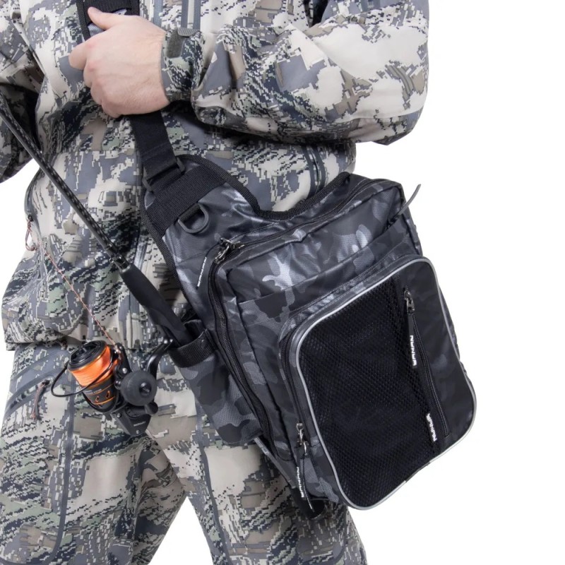 Сумка рыболовная Yaman Fishing Shoulder Bag, 40х43х10 см, серый камуфляж