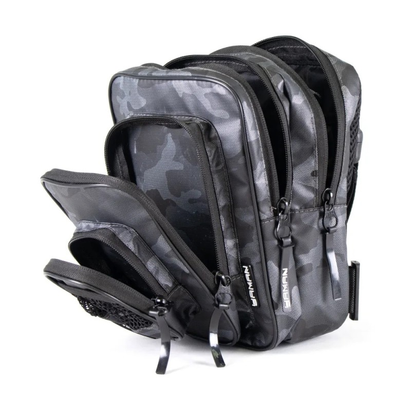 Сумка рыболовная Yaman Street Fishing MultiLock Pocket, 16х19х24 см, серый камуфляж
