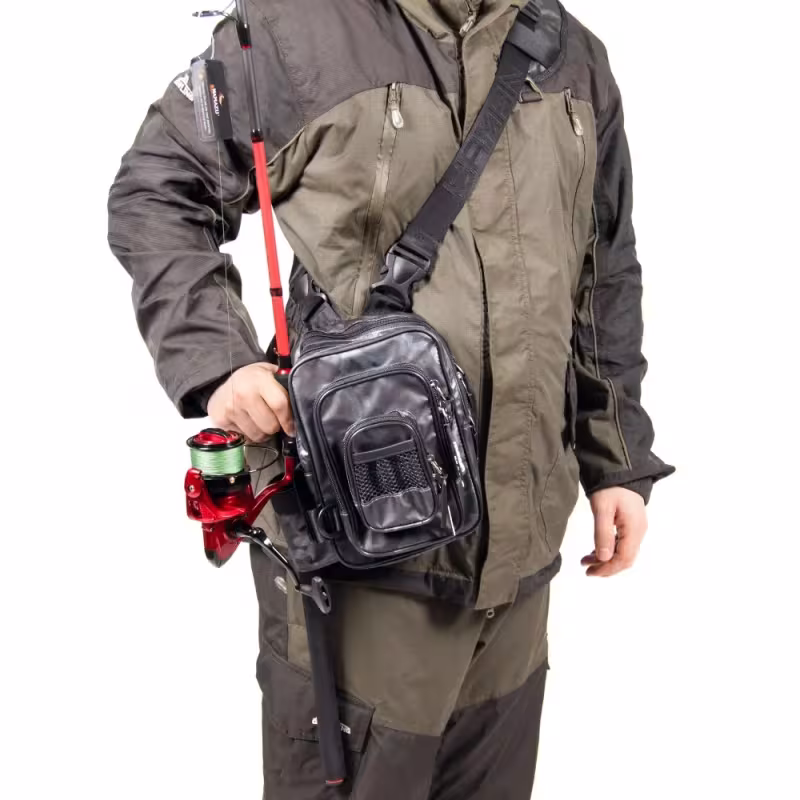 Сумка рыболовная Yaman Street Fishing MultiLock Pocket, 16х19х24 см, серый камуфляж