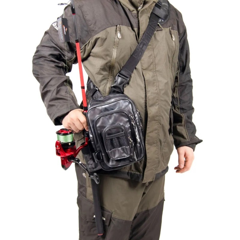 Сумка рыболовная Yaman Street Fishing MultiLock Pocket, 16х19х24 см, серый камуфляж