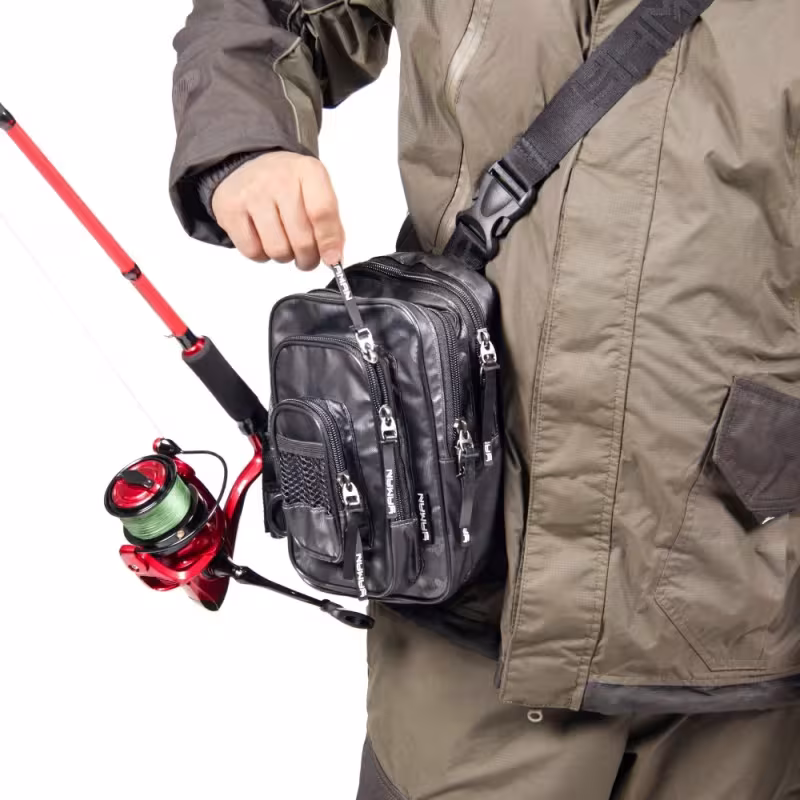 Сумка рыболовная Yaman Street Fishing MultiLock Pocket, 16х19х24 см, серый камуфляж