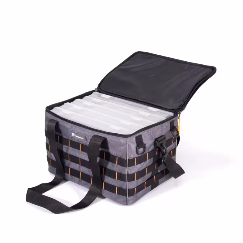 Сумка Следопыт Base Lure Bag XL+5 коробок Luno, 38х26х25 см, серый