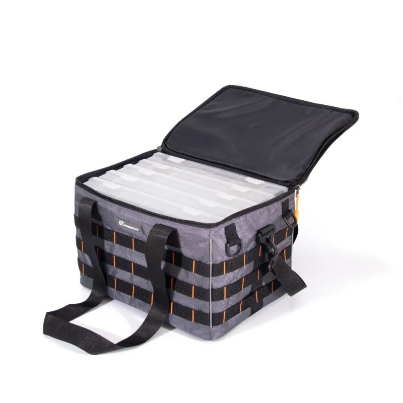 Сумка Следопыт Base Lure Bag XL+5 коробок Luno, 38х26х25 см, серый