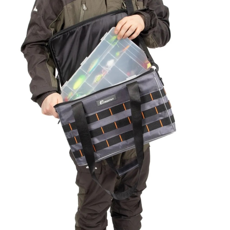 Сумка Следопыт Base Lure Bag XL+5 коробок Luno, 38х26х25 см, серый