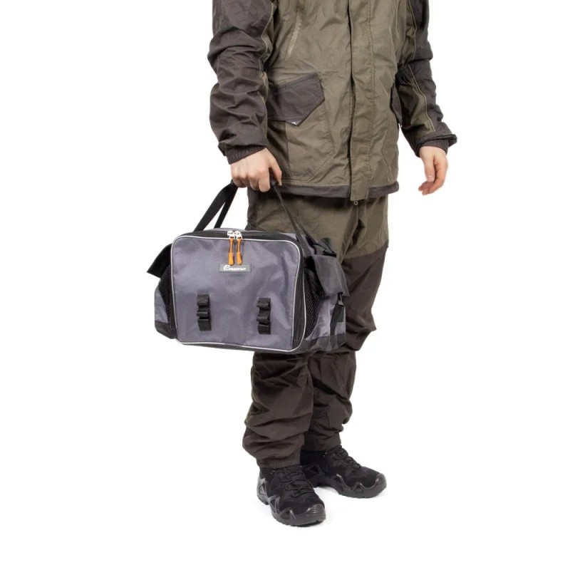 Сумка рыболовная Следопыт Lure Bag L+5 коробок Luno, 40х25х21 см, серый