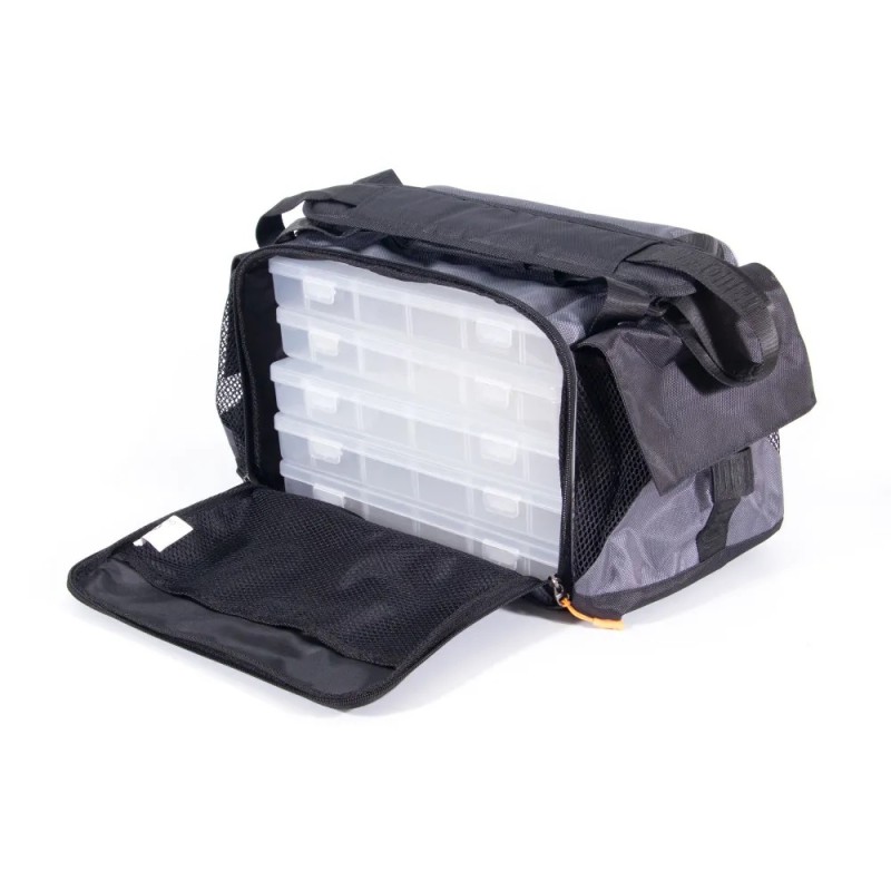Сумка рыболовная Следопыт Lure Bag XL+ 5 коробок Luno, 40х28х24 см, серый