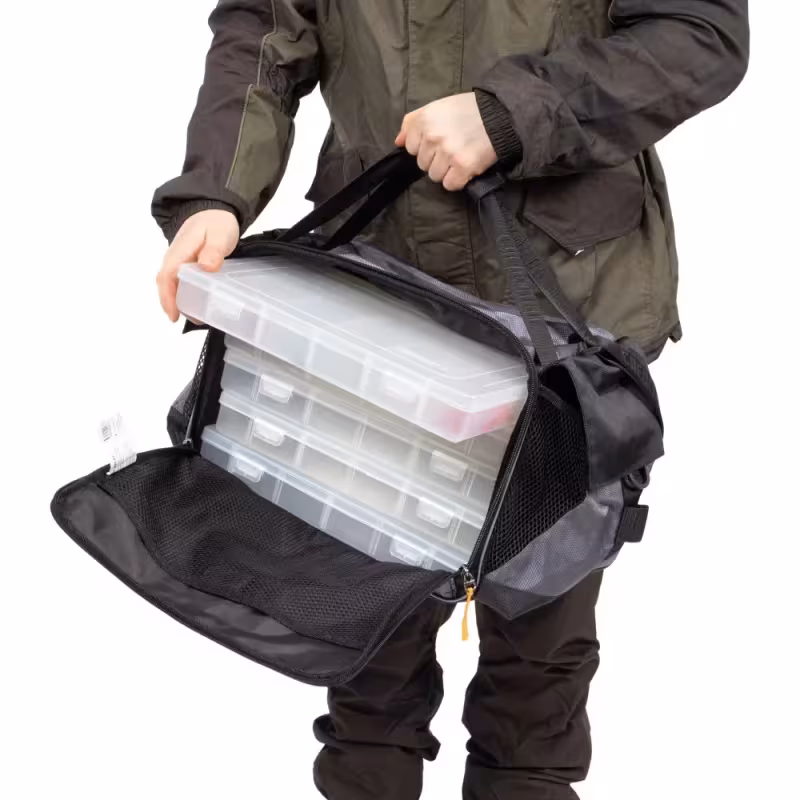 Сумка рыболовная Следопыт Lure Bag XL+ 5 коробок Luno, 40х28х24 см, серый