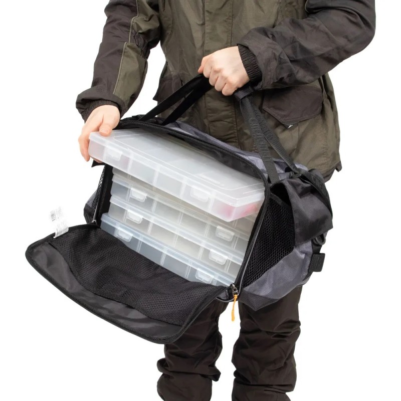 Сумка рыболовная Следопыт Lure Bag XL+ 5 коробок Luno, 40х28х24 см, серый