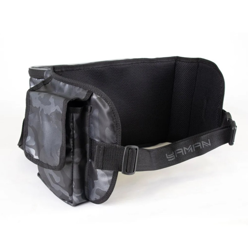 Сумка рыболовная поясная Yaman Fishing Belt Bag, 74х22х10 см, серый камуфляж