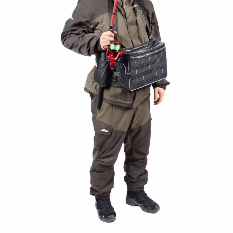 Сумка рыболовная поясная Yaman Fishing Belt Bag, 74х22х10 см, серый камуфляж