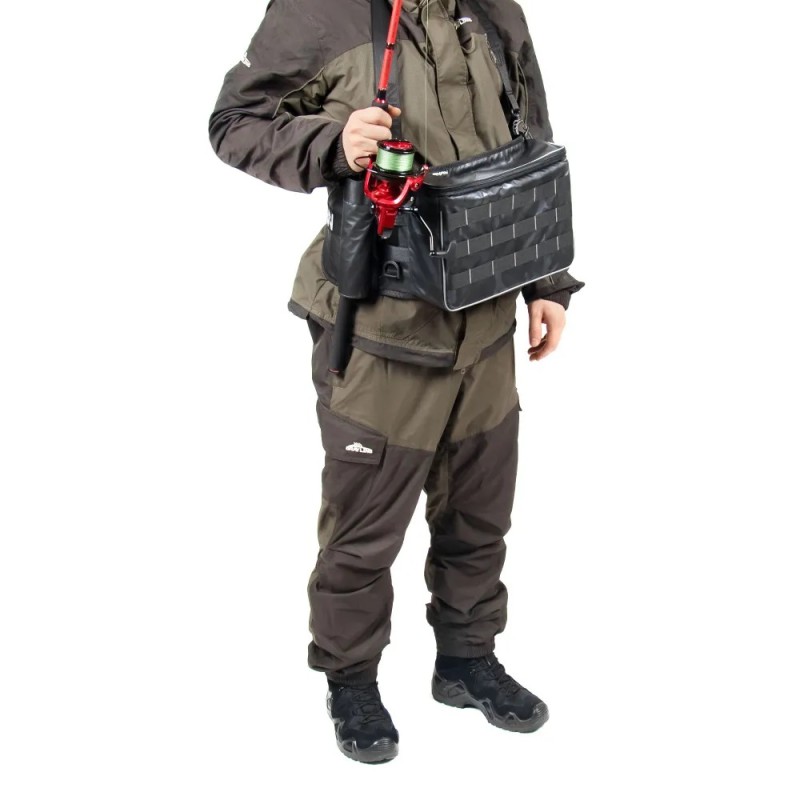 Сумка рыболовная поясная Yaman Fishing Belt Bag, 74х22х10 см, серый камуфляж