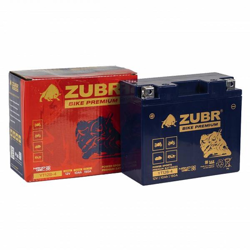 Аккумулятор Zubr  Premium YT12B-BS, 12 Ач, 12В