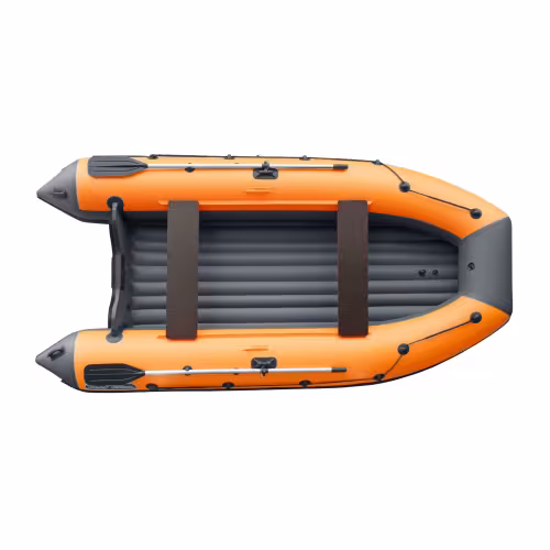 Лодка надувная ПВХ Angler Reef 390 НДНД, темно-серый/оранжевый