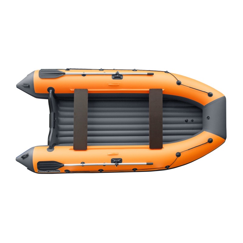 Лодка надувная ПВХ Angler Reef 390 НДНД, темно-серый/оранжевый