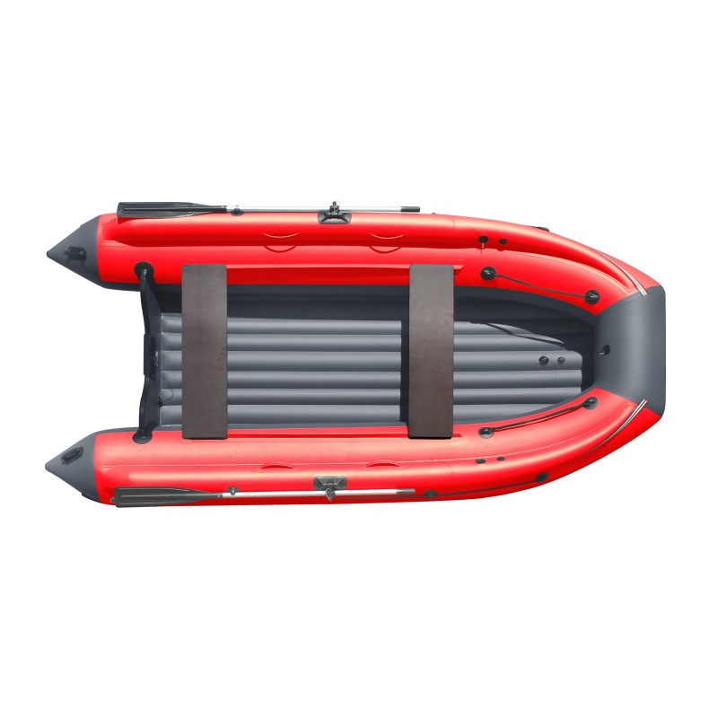 Лодка надувная ПВХ Angler Reef Triton 390НД с интегрированным фальшбортом, НДНД, темно-серый/красный