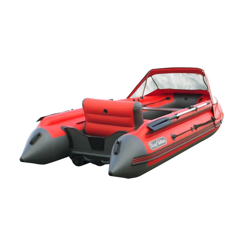 Лодка надувная ПВХ Angler Reef Triton 390НД с интегрированным фальшбортом, НДНД, темно-серый/красный