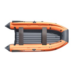 Лодка надувная ПВХ с интегрированным фальшбортом Angler Reef Triton 390, НДНД, темно-серый/оранжевый