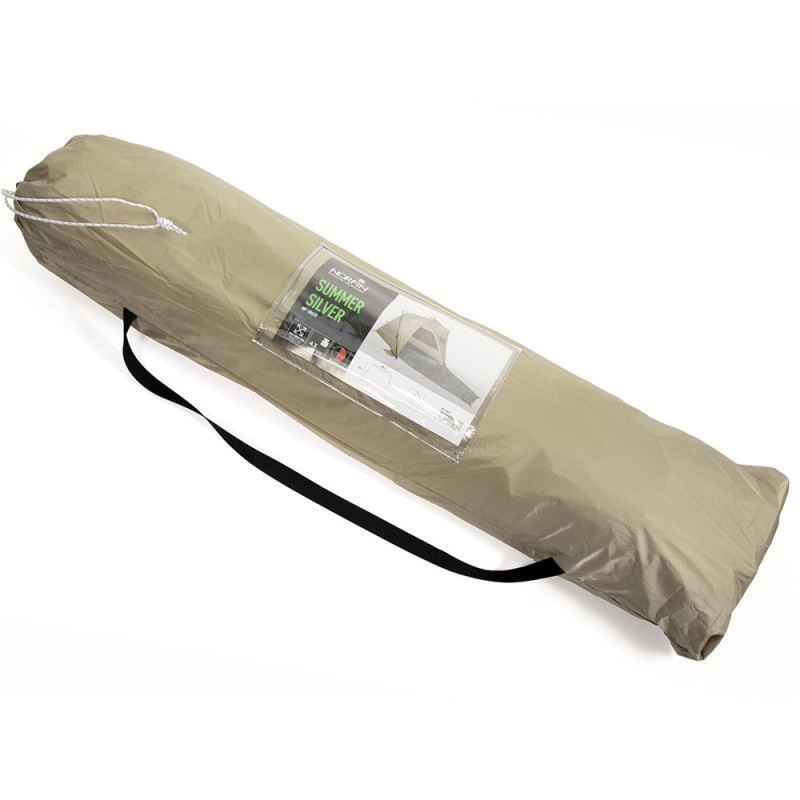 Палатка туристическая автоматическая Norfin Summer Silver NF, 3-местная, 160х160х149 см, бежевый