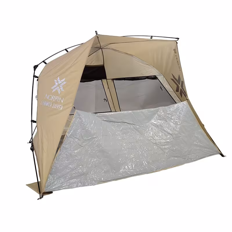 Палатка туристическая автоматическая Norfin Summer Silver NF, 3-местная, 160х160х149 см, бежевый