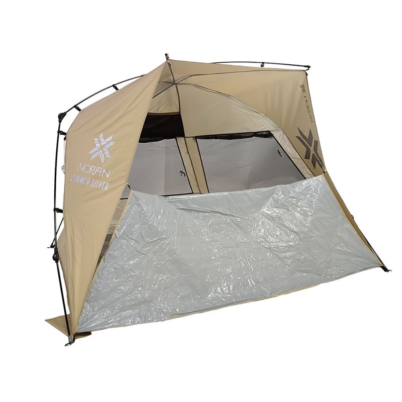 Палатка туристическая автоматическая Norfin Summer Silver NF, 3-местная, 160х160х149 см, бежевый