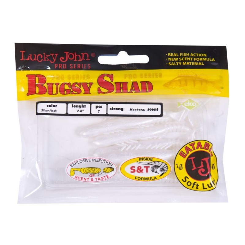 Приманка силиконовая Lucky John Pro Series Bugsy Shad 2.8in, 72 мм, цвет 026 (7 шт)