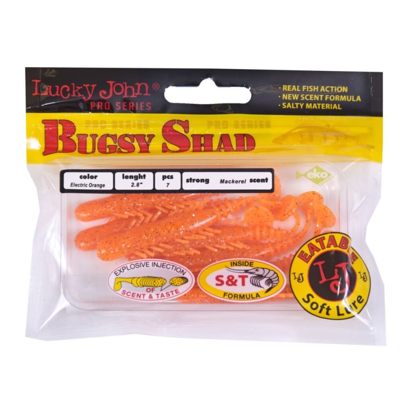 Приманка силиконовая Lucky John Pro Series Bugsy Shad 2.8in, 72 мм, цвет 036 (7 шт)