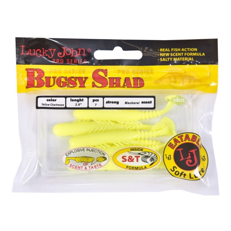 Приманка силиконовая Lucky John Pro Series Bugsy Shad 2.8in, 72 мм, цвет S88 (7 шт)