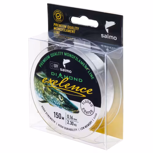 Леска флюорокарбоновая Salmo Diamond Exelence Fluoro Coated Clear 0.16 мм, 2.3 кг, 150 м