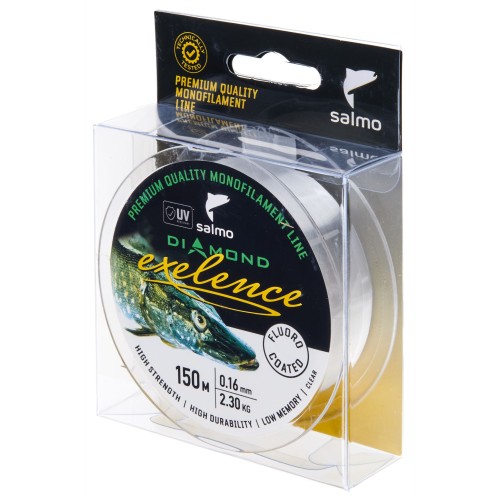Леска флюорокарбоновая Salmo Diamond Exelence Fluoro Coated Clear 0.16 мм, 2.3 кг, 150 м