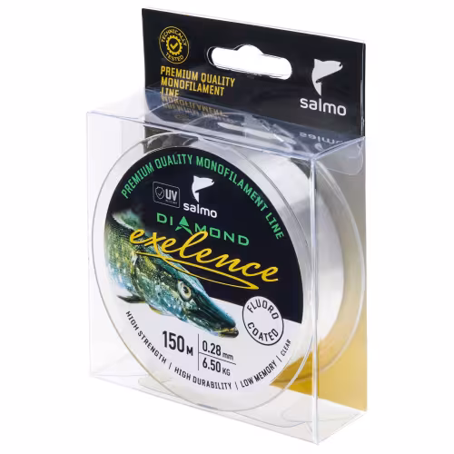 Леска флюорокарбоновая Salmo Diamond Exelence Fluoro Coated Clear 0.28 мм, 6.50 кг, 150 м