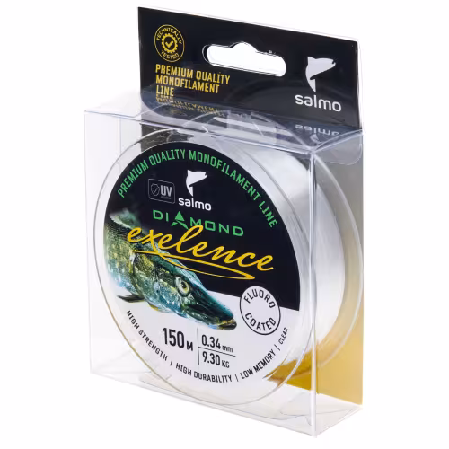 Леска флюорокарбоновая Salmo Diamond Exelence Fluoro Coated Clear 0.34 мм, 9.30 кг, 150 м
