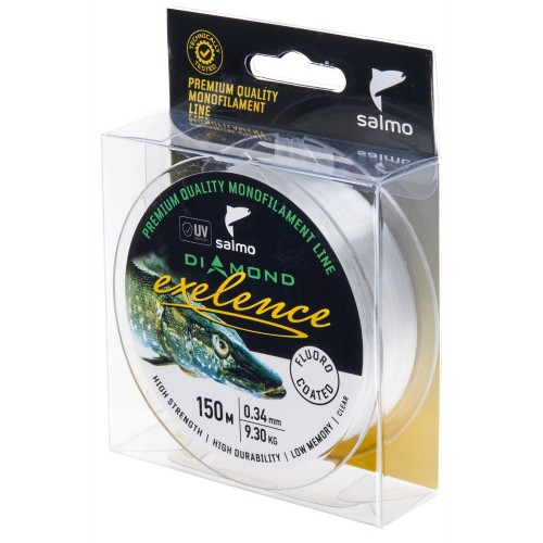 Леска флюорокарбоновая Salmo Diamond Exelence Fluoro Coated Clear 0.34 мм, 9.30 кг, 150 м