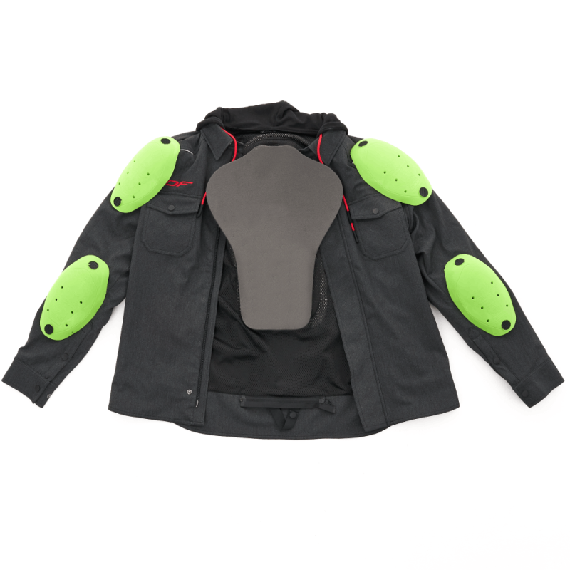 Моторубашка Dragonfly Streetfighter Graphite с защитой, черный, размер M