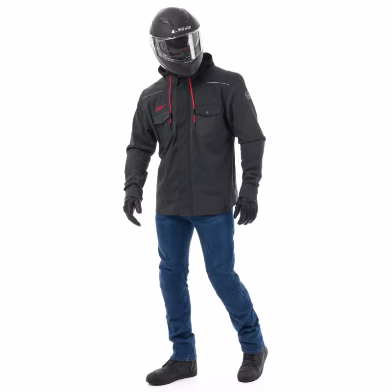 Моторубашка Dragonfly Streetfighter Graphite с защитой, черный, размер M