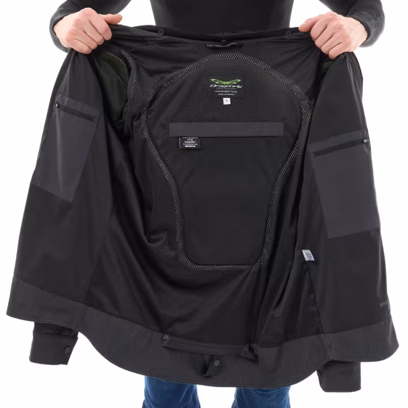 Моторубашка Dragonfly Streetfighter Graphite с защитой, черный, размер S