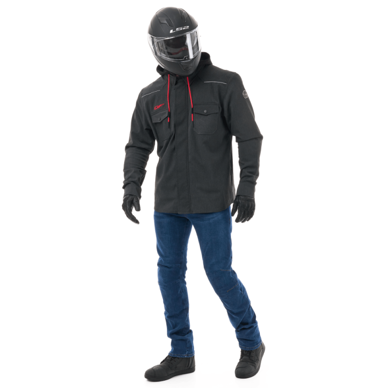 Моторубашка Dragonfly Streetfighter Graphite с защитой, черный, размер XL