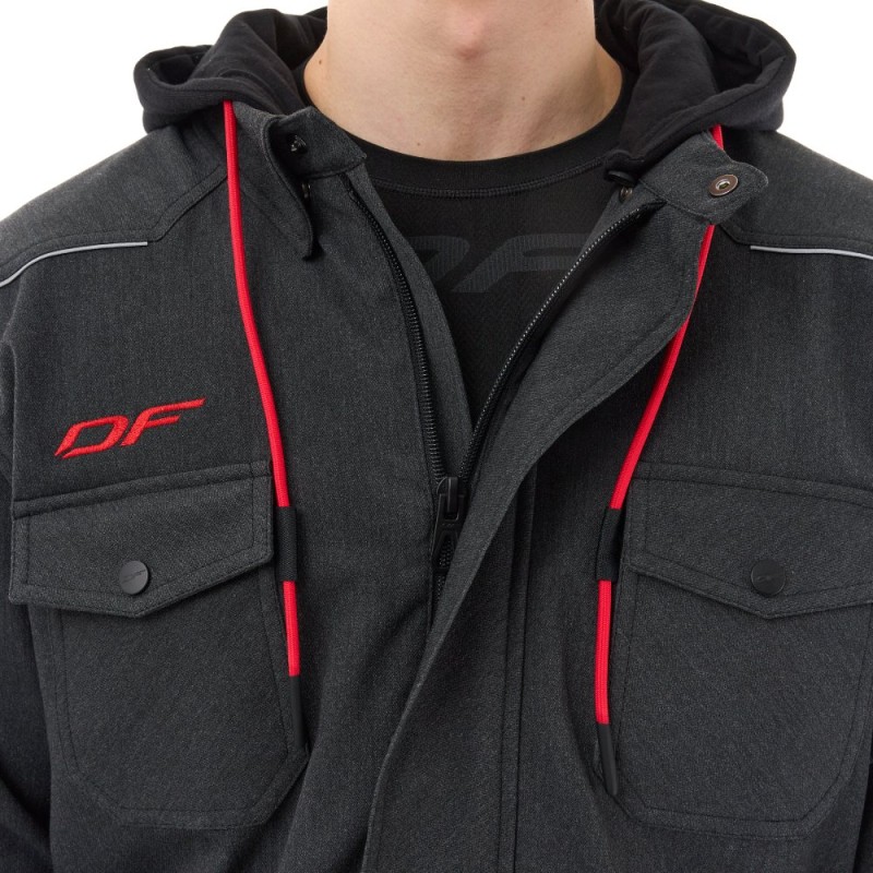 Моторубашка Dragonfly Streetfighter Graphite с защитой, черный, размер XL