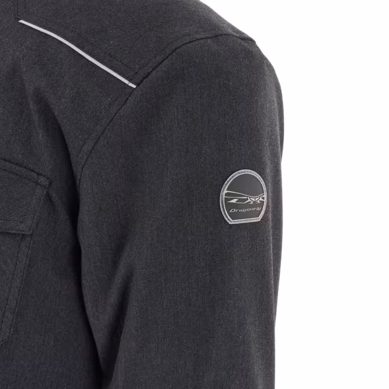 Моторубашка Dragonfly Streetfighter Graphite с защитой, черный, размер XXL