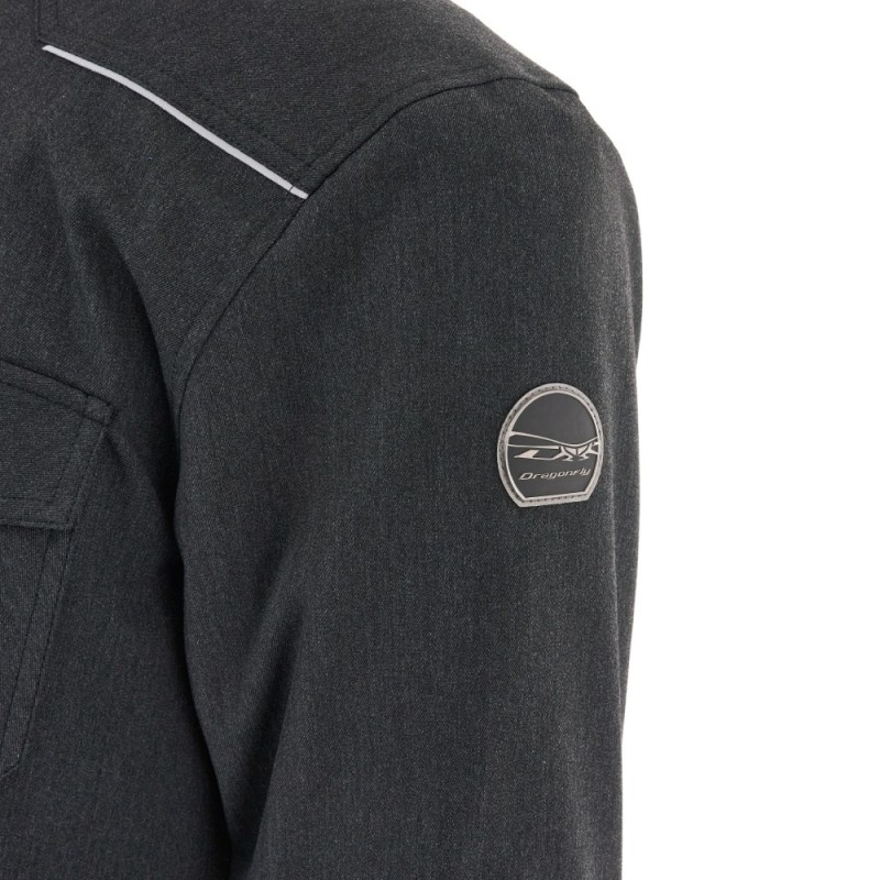 Моторубашка Dragonfly Streetfighter Graphite с защитой, черный, размер XXL