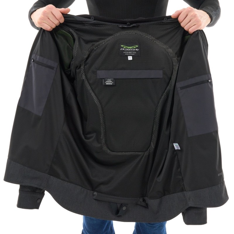 Моторубашка Dragonfly Streetfighter Graphite с защитой, черный, размер XXL