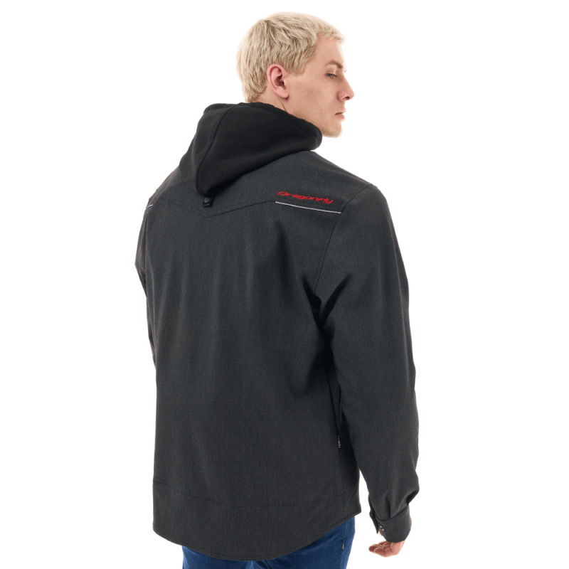 Моторубашка Dragonfly Streetfighter Graphite с защитой, черный, размер XXL