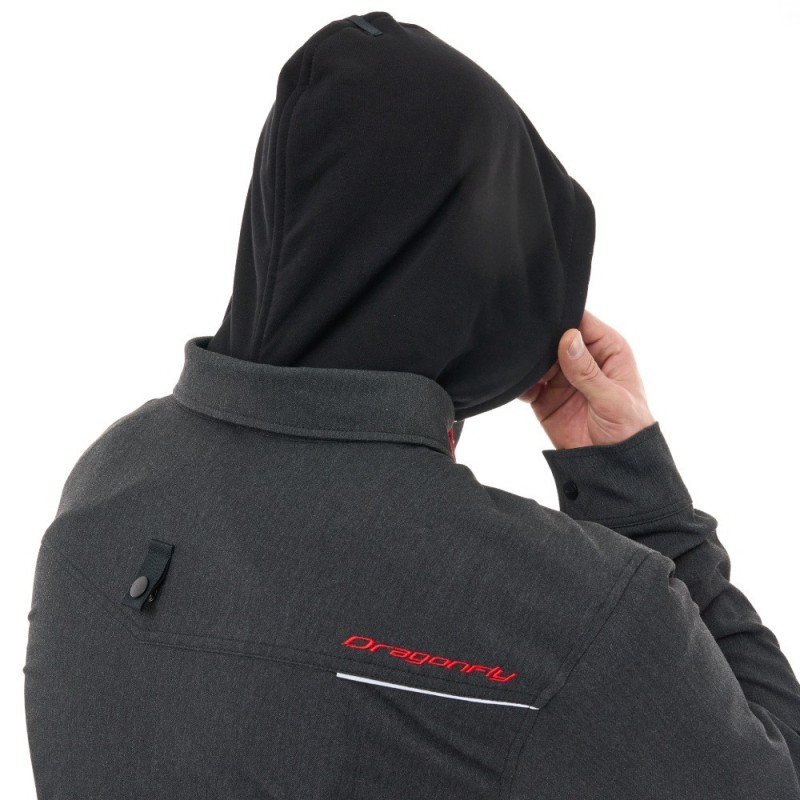 Моторубашка Dragonfly Streetfighter Graphite с защитой, черный, размер XXL