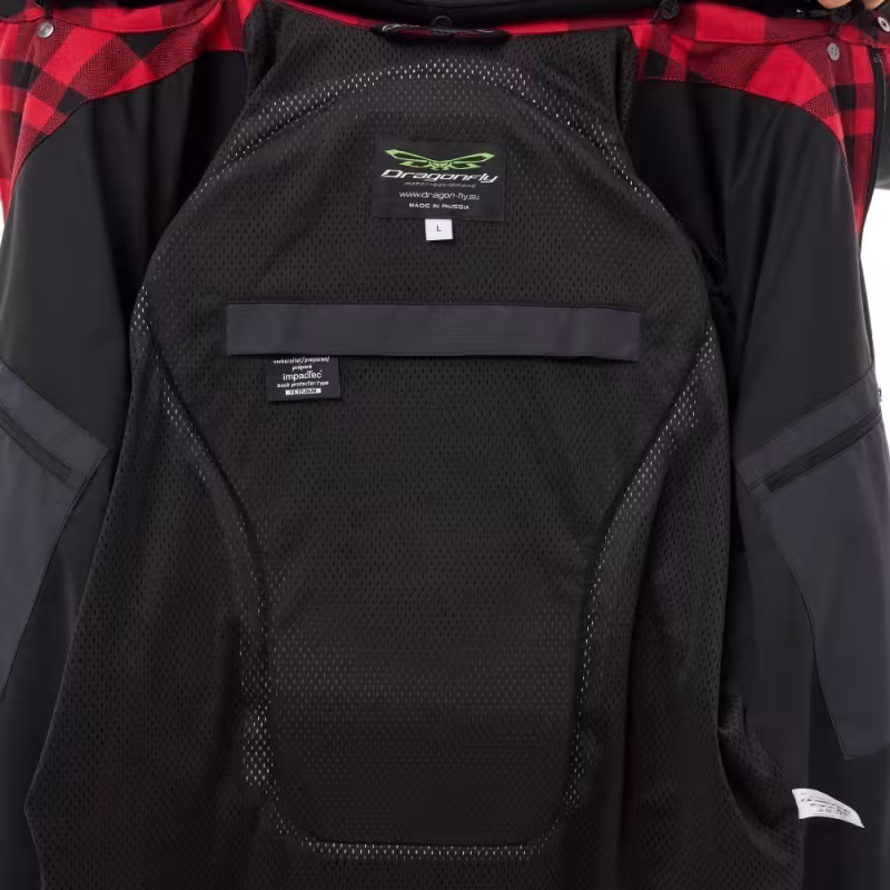 Моторубашка Dragonfly Streetfighter Man Red с защитой, красный, размер L