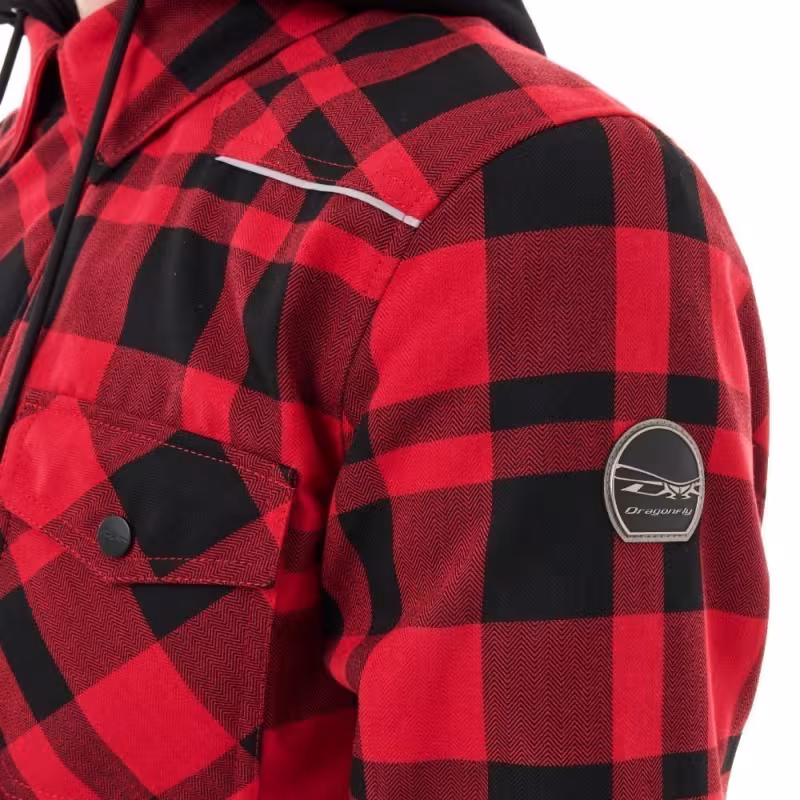 Моторубашка Dragonfly Streetfighter Man Red с защитой, красный, размер M