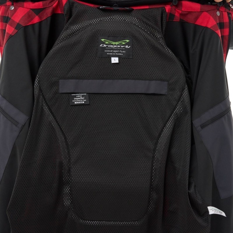 Моторубашка Dragonfly Streetfighter Man Red с защитой, красный, размер XXL