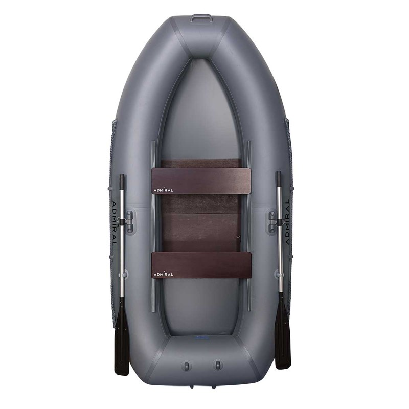 Лодка надувная ПВХ Адмирал 280, пайол фанерный, графит